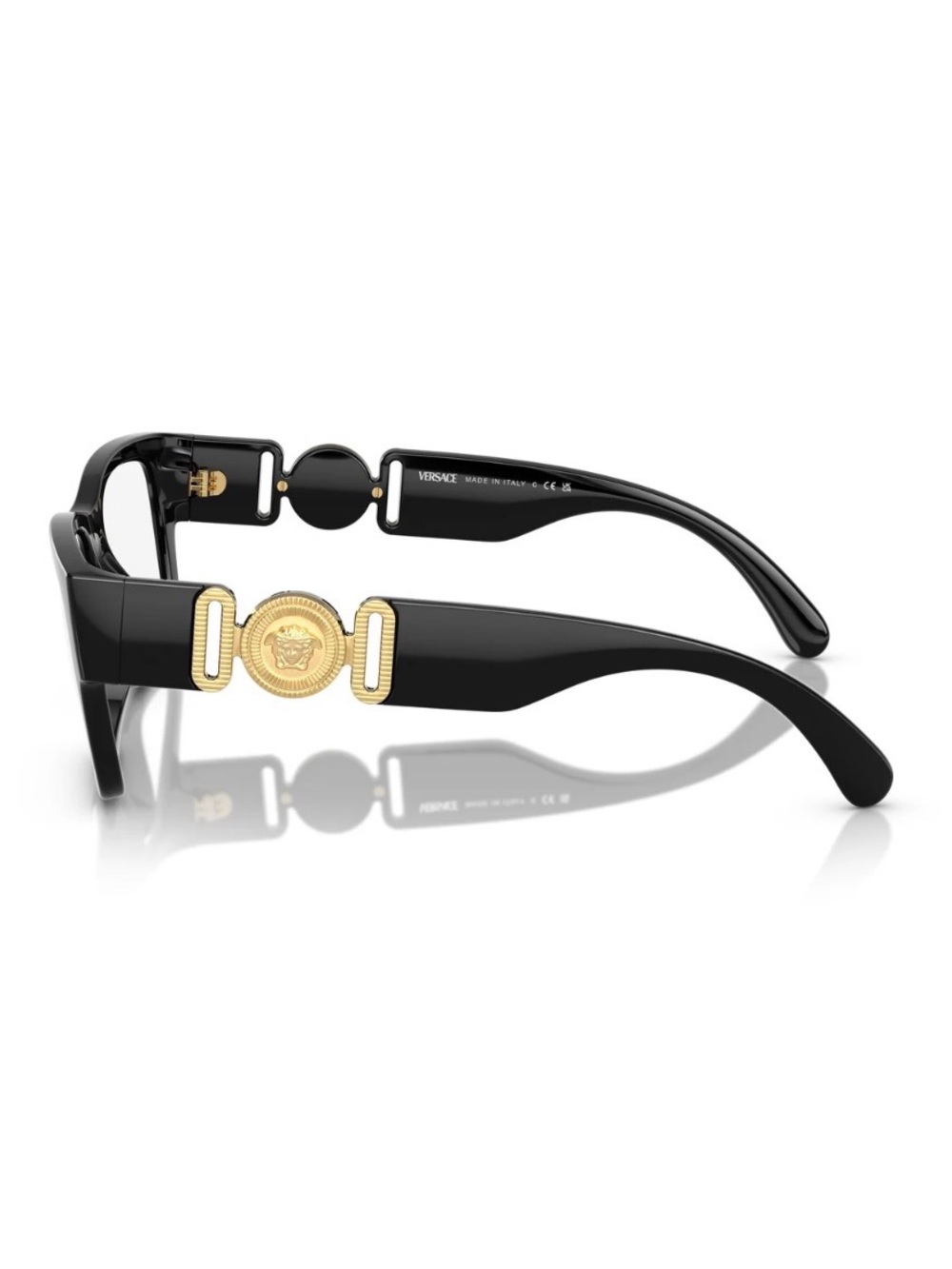 Versace VE3368U Medusa Biggie Eyeglasses Black Gold Frame Size 55 NWB